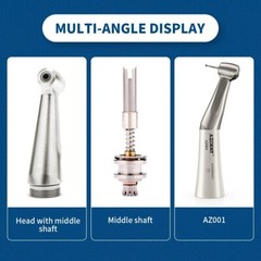 AZDENT Dental Slow Low Speed Handpiece Straight+Contra Angle+Air Motor 2Holes