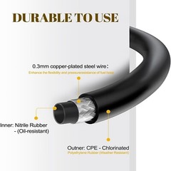 10FT 1″ Fuel Transfer Hose for Dispensing Gasoline Diesel Kerosene Biodiesel