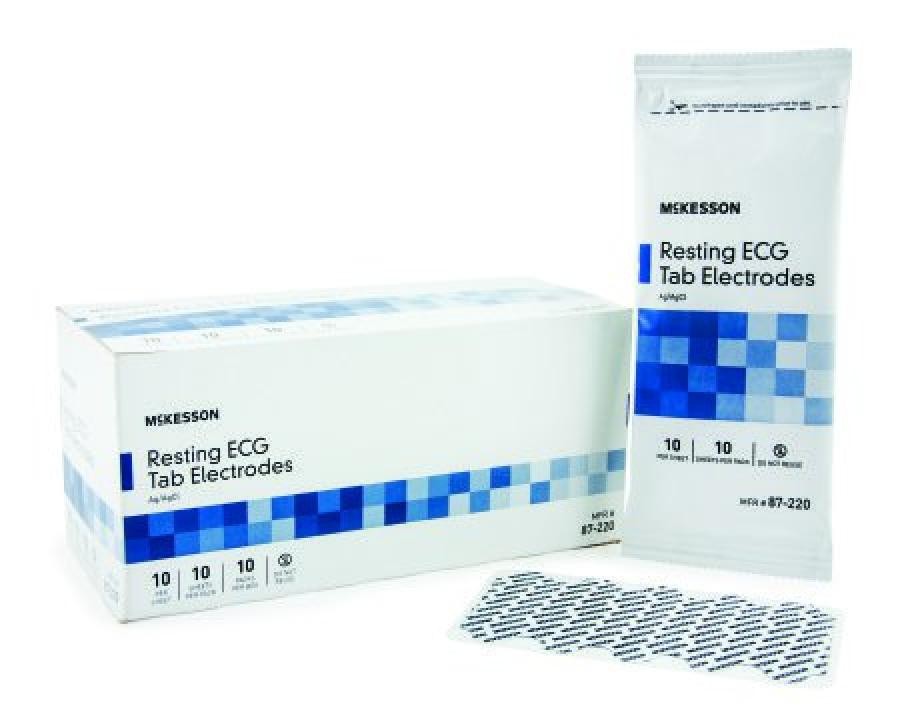 McKesson Resting ECG Tab Electrodes 1 In x .75 In Non-Radiolucent 100 Ct, 87-220