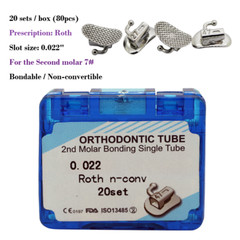 80Pcs Dental Orthodontic Buccal Tubes Roth MBT 022 1st 2nd Molar Bracket 20sets