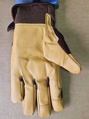 5 Pair Kinco 2014HK Thermal Leather Work Gloves, Spandex Stretch, Medium, Brown