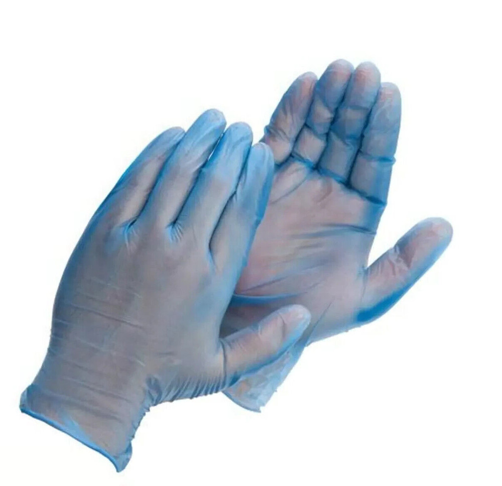 10 BOXES- 5 MIL Powdered VINYL Disposable Medical Examination Cleaning Gloves XL