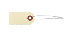 100 of 2 3/4″ x 1 3/8″ Manila Inventory Tags with ELASTIC Stretchy String Size 1