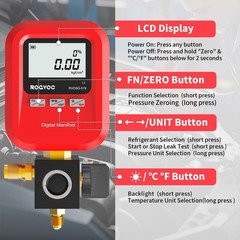 Digital Single Manifold Gauge, HVAC Refrigerants Digital AC Gauges Pressure