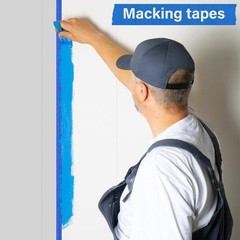 4 Rolls Blue Painters Tape, Masking Tape, Painter’S Tape, Painting Tape with Mul
