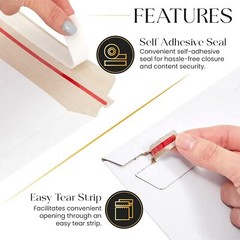 100-300Pack 4Size Rigid Photo Shipping Flats Cardboard Envelope Mailers 300GSM