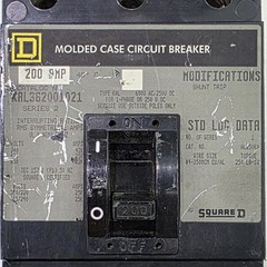 Square D KAL362001021 200A 600VAC 3-Pole Thermal-Magnetic Circuit Breaker