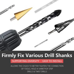 3/8″ Keyless Drill Chuck Adapter with 1/4″ Hex Shank for Impact Drivers