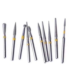 1 Box Dental Diamond FG Burs Drill Kit Creamics/Composite Polishing 10 Pcs/Box