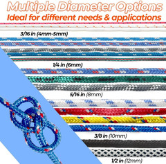 Heavy Duty Polyester Double Braided Rope, Arborist Rigging, Tree Work, Halyard,