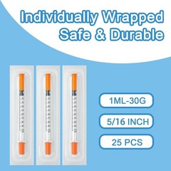 1ml 30G 5/16″ 8mm Lab Supplies, Disposable Individual Packaging – 25Pcs