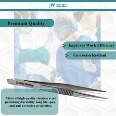 3 Surgical Precision Point Tweezers Stainless Steel Lab Forceps Firm Grip 4.5″