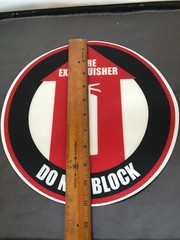 11″ 3M Non Slip Fire Extinguisher Do Not Block Sticker Round Water Resistant NEW