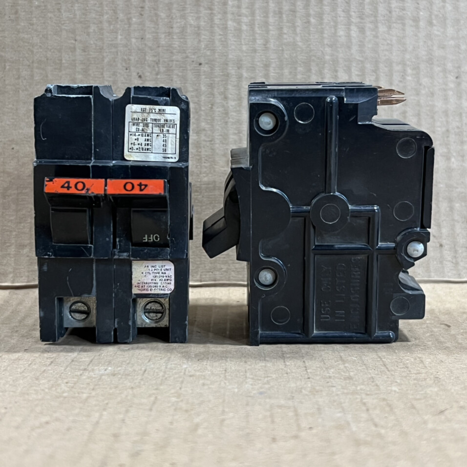 LOT OF 2 FPE Federal Pacific NA NA240 2 Pole 40 Amp 240V Circuit Breaker AK