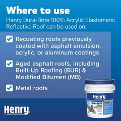 Elastomeric Reflective Roof Coating Dura Brite White 100% Acrylic 4.75 Gallons