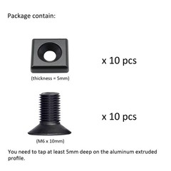 10Pcs 2020 Aluminum Extrusion T Slot End Cap Bracket 20 Series Extruded Hardw…