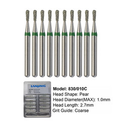 Multi-Use Diamond Burs Round End Taper Football Ball Round Friction Grip FG 856