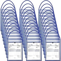 50 Pack Job Ticket Holders 9×12 Inch Clear Plastic Work Order Pockets with Strap