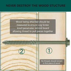 50-Pcs Structural Wood Screws 8 Inch #14 X 8 Heavy Duty Timber Screws Rust Resi