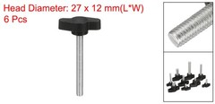6 Pcs M5 x 45mm Tee Wing Thumb Screws Carbon Steel Mechanical Handle Bolt Screws