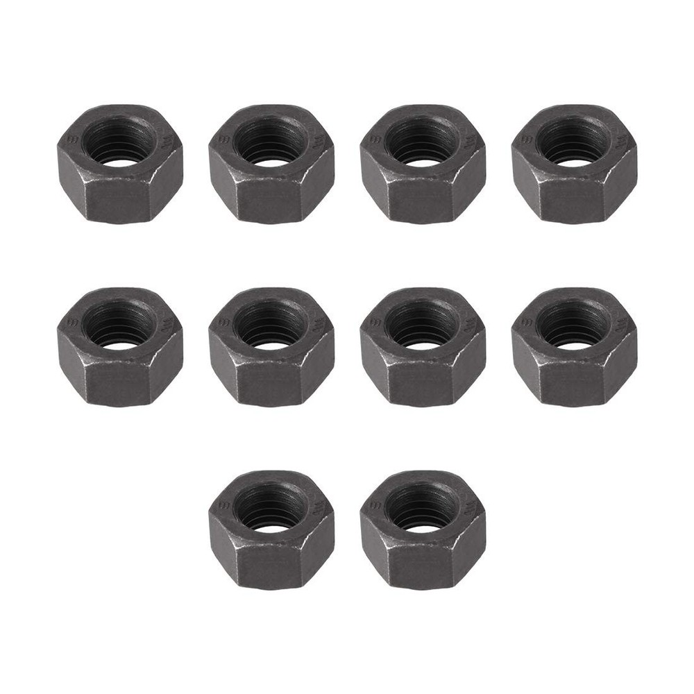 uxcell Hex Nuts, M12x1.75mm Metric Coarse Thread Hexagon M12x1.75mm, Black