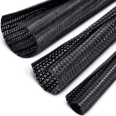 Split Braided Cable Sleeve Nylon Self Wrap Wire Loom Cord Management Protector