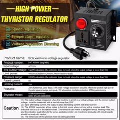 AC 120V~220V 4000W SCR Motor Speed Controller Volt Regulator Thermostat Dimmer