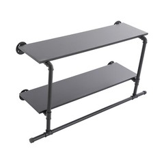 Clothes Display Rack with 2-tier Shelves, 2-tier Garment Rack, Wall Mounted Clot