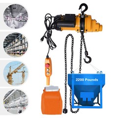 Electric Chain Hoist Single Phase Crane Hoist 2200 lbs Load 13 ft Lifting 1500W