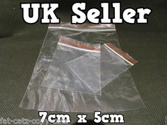 100 x 7cm x 5cm CLEAR PLASTIC GRIP & SEAL STORAGE PLASTIC POLYTHENE BAGS RE-USE