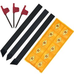 3PCS 3/8 Lathe External Turning Tool Holder Gold Indexable Carbide-Insert DCMT07