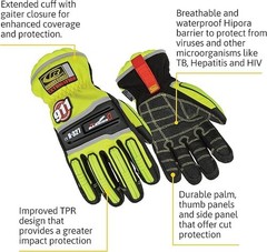 Ringers Gloves R-27 Extrication Gloves, Cut-Resistant Gloves with Durable Grip,