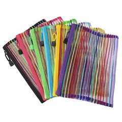 Mesh Zipper Pouch, A5 Nylon Mesh Cosmetic Bags Pencil Case Document Bag Zippe…