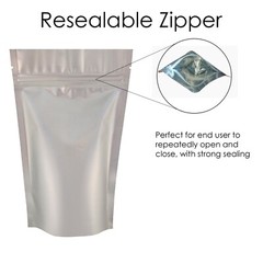 MATT FINISH FOIL ZIP LOCK RESEALABLE BAGS STAND UP POUCHES FOOD GRADE HEAT SEAL