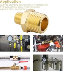 Heavy-Duty 1/2 NPT to 1/4 NPT Solid Brass Nipples – 4 Pack Connectors
