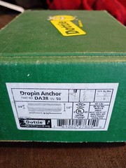 (QTY:50) DOTTIE DA38 DROP-IN ANCHOR 1-9/16”x 3/8”x 1/2”