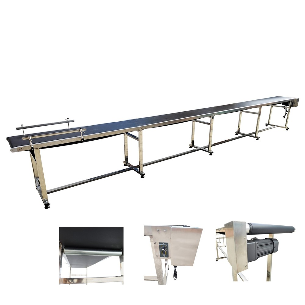 Electric 236×15.7in PVC Belt Industrial Conveyor Machine Speed Adjustable 110V
