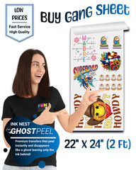 Custom DTF Gang Sheets, DTF Transfers, Direct to Film Prints, Hot Peel 22″ x 24″