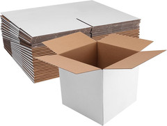 25 Pack Shipping Boxes 8X8X8, White Corrugated Cardboard Mailing Box for Busines