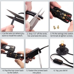 Betus Inline Cord Switch – On/Off in Line Cord Appliance Button Switches 2-Pack