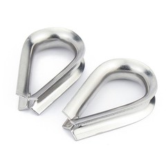 Wire Rope Thimble Clamp Stainless Steel Marine Grade 304 A2 Cable Clip Loop