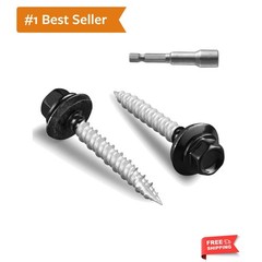 Durable 64 Count Black Ruspert Coated Roofing Screws – Self-Drilling & Strong