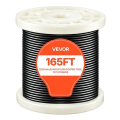 VEVOR 304 Stainless Steel Cable 3/32 in 7 x 7 Wire Rope 165 ft Cable Railing