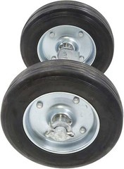 Chain Link Double Wheel Carrier w/ 6″ Solid Rubber Wheels for Sliding Gates