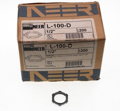 NEER L-100-D, 1/2″ Zinc Die Cast Locknut, Partial box of 113 pcs
