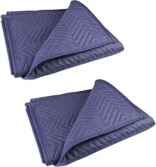 Multi-Purpose 40” x 72” Moving Blankets – 2 Thick Quilted Blankets for Transport