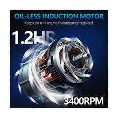 Quiet Air Compressor, Only 68dB, 5 Gallon Steel Tank, 2.8CFM @ 90PSI, Oil-Fre…