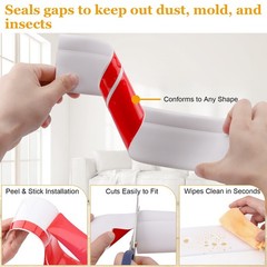 Self-Adhesive Flexible Baseboard Molding Trim – 20 Ft Vinyl Wall Base for