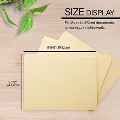 Durable 1/3-Cut Manila File Folders for Easy Document Organization, 12-Count