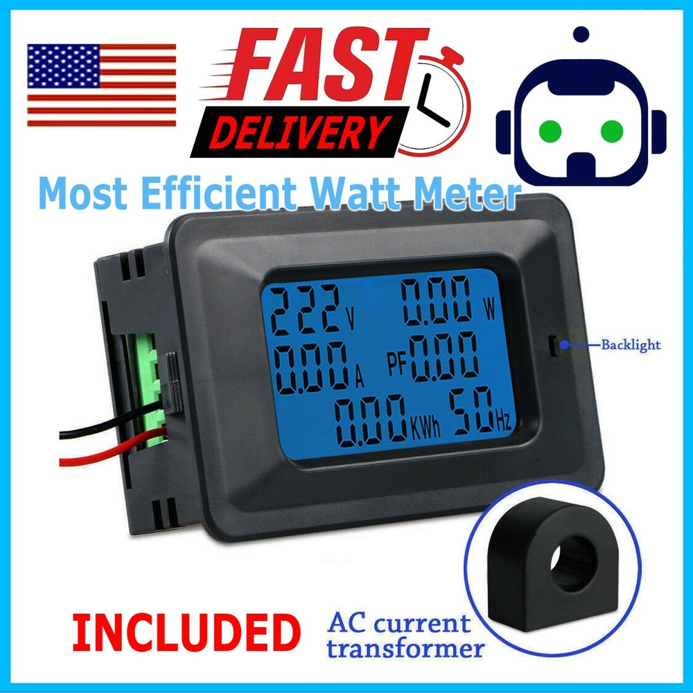 100A AC LCD Digital Volt Watt Power Voltage Meter Monitor KWh Voltmeter Ammeter